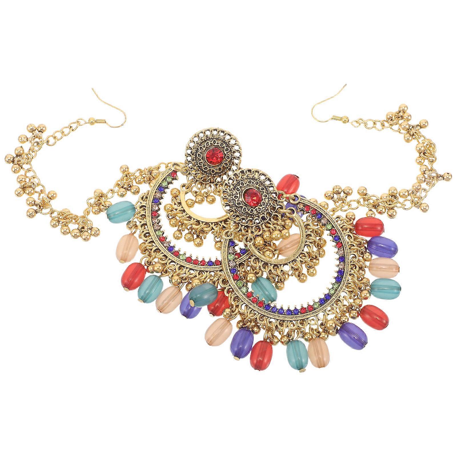 Statement Dangle Earrings Boho Style For Women Elegant Stud Design Multi Color 1Pair