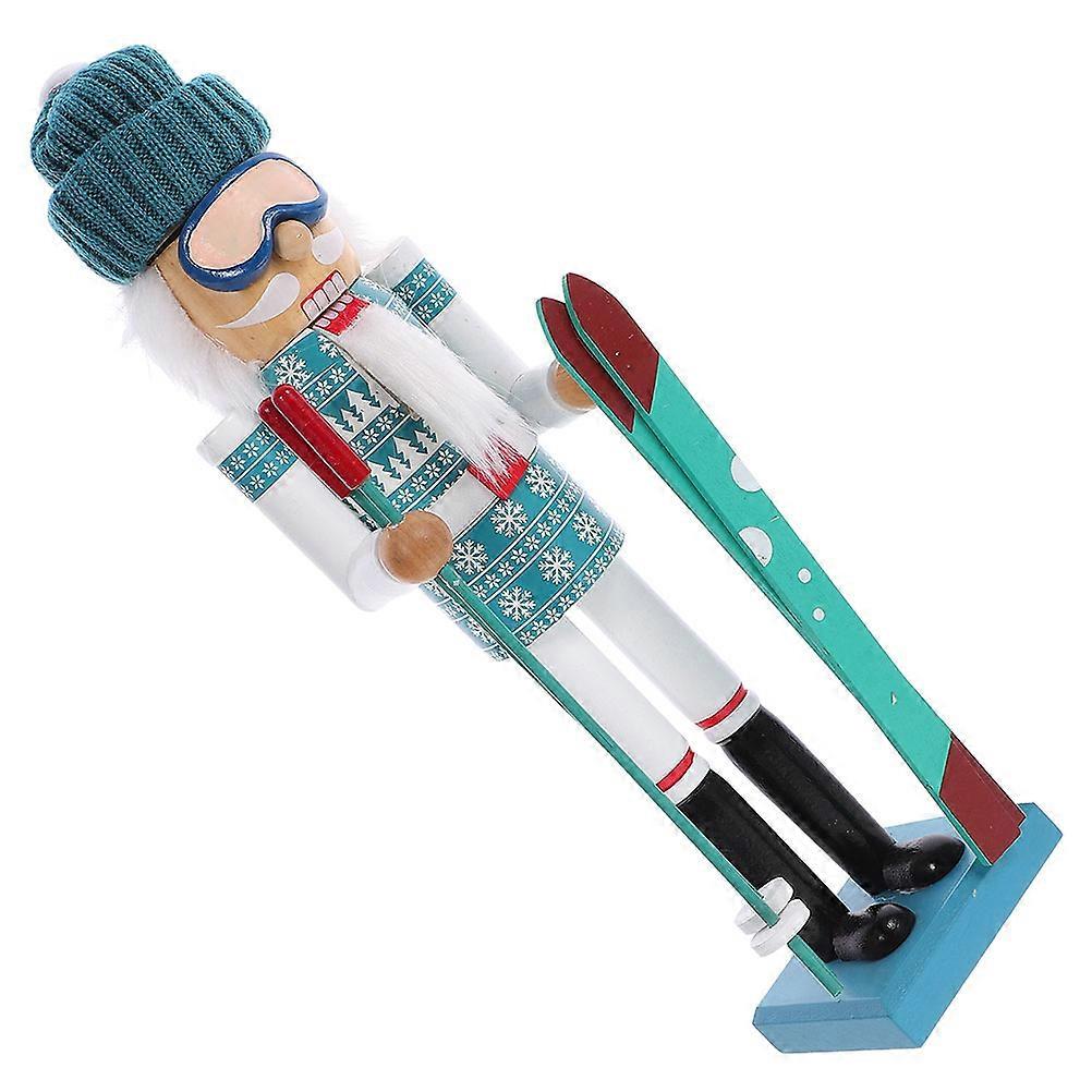 Wood Desktop Nutcracker Christmas Style Decorative Item present Item Multi 38.00X11.00X11.00CM 1Pcs