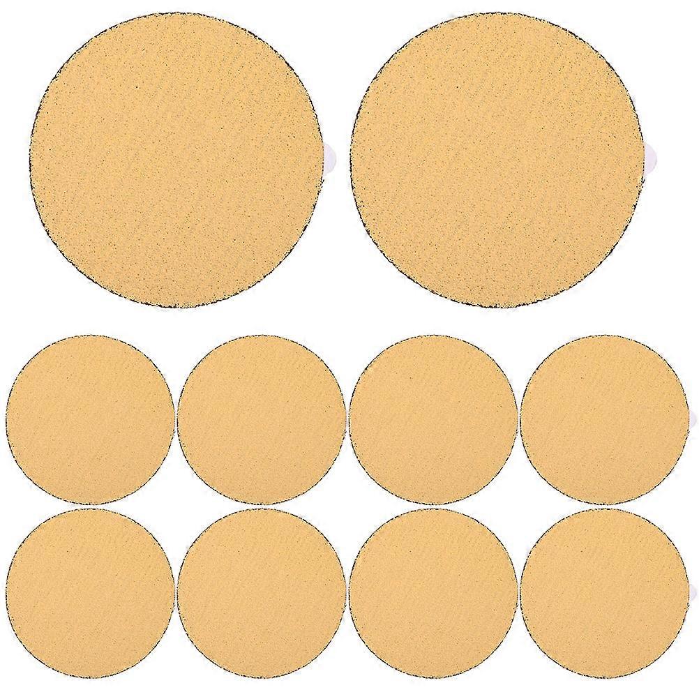 Round Abrasive Sandpaper Pads Initial Polishing Diy Enthusiast Workshop Use 6 Inch Khaki 80 Grit 10Pcs