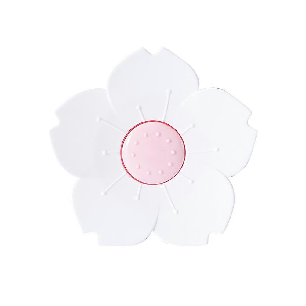 Soap Box with Drain Flower Shaped Anti-slip Office Use 12 x 12 x 2cm Keeps Soap Dry 2Pcs