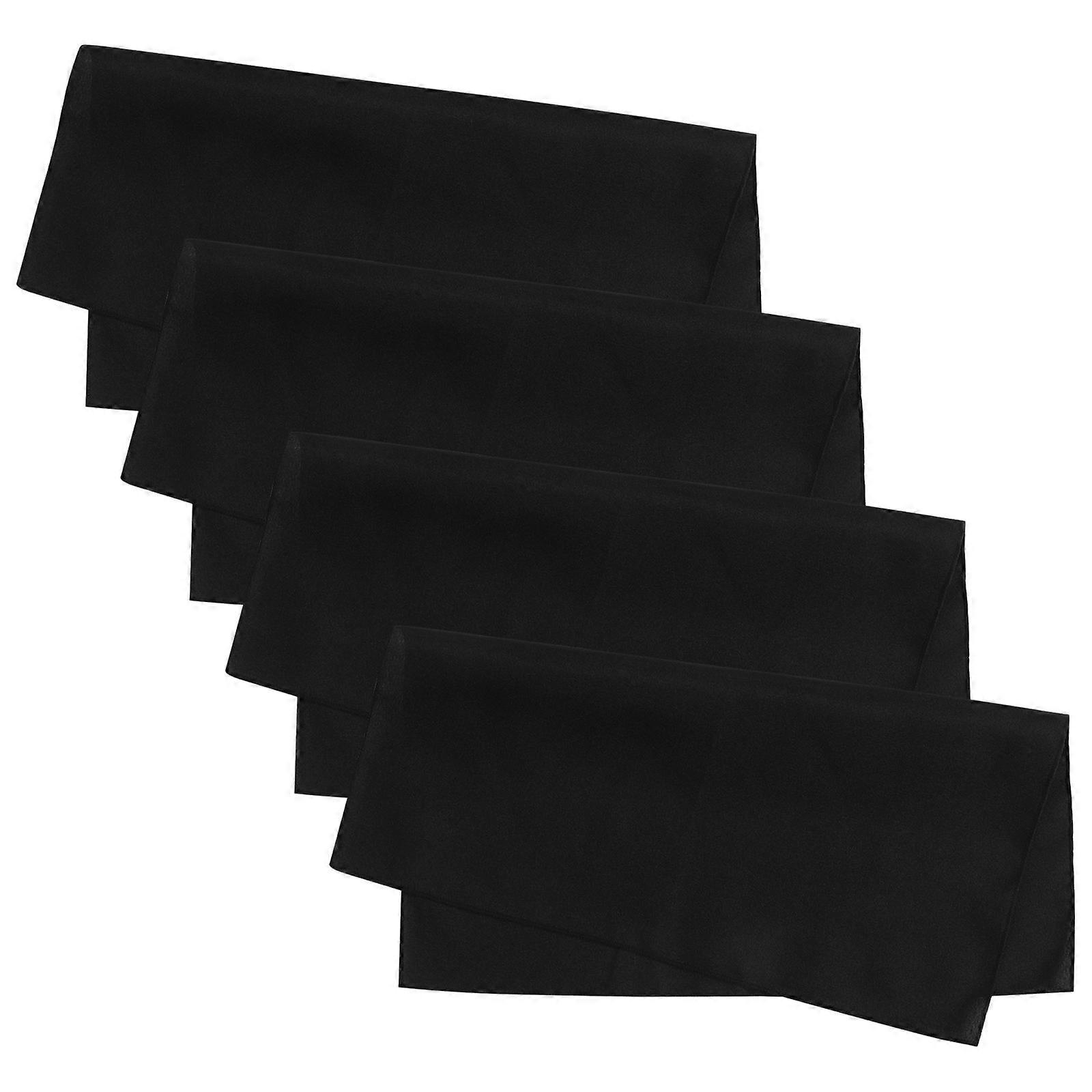 Table Decor Black Cloth Napkins Reusable Washable For Party Wedding Banquet 17x17 Inch Polyester 4Pcs