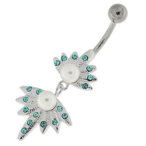 Pearls In The Jewelled Shell Navel Belly Button Ring