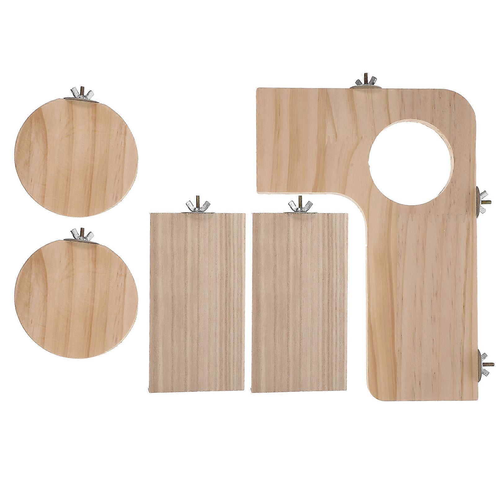 Pet Jumping Stand Rectangle Natural Wood Perch Indoor Play 1Set