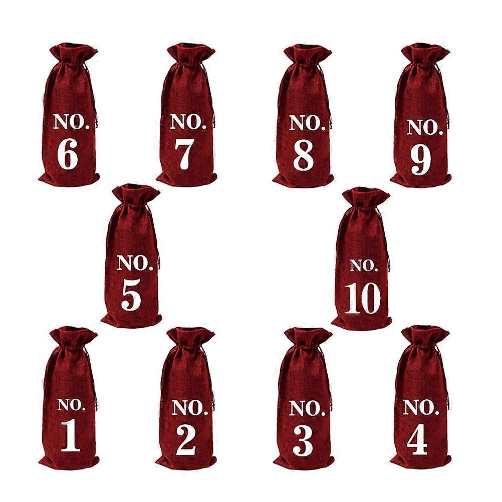 Jute Bag Jute Bags For Birthday -Red 10Pcs