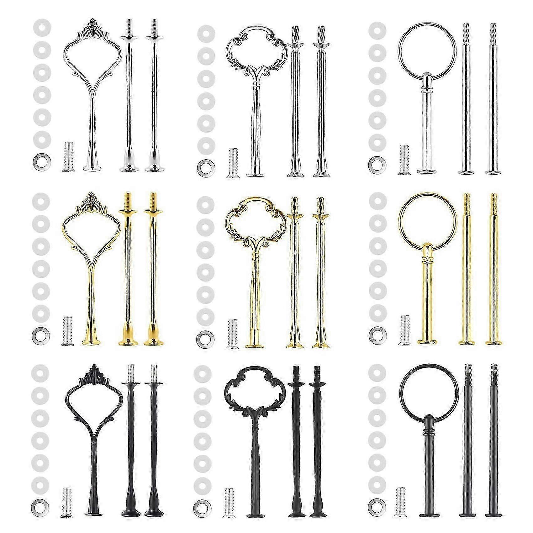 9 Set Cake Stand Hardware Kit Tiered Tray Hardware Fittings for Cake Stand,3 Tier Cake Stand Fittin, Happy H SZRH