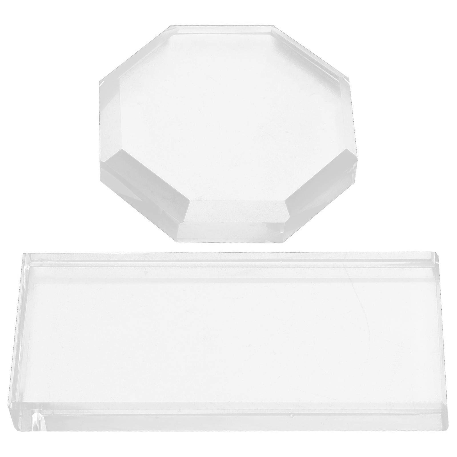 Lash Trays For Lash Extensions Eyelashes Extension Trays Lash Extension Glass Pallets Eyelash Glass Pads Octagonal Transparent Storage 2Pack