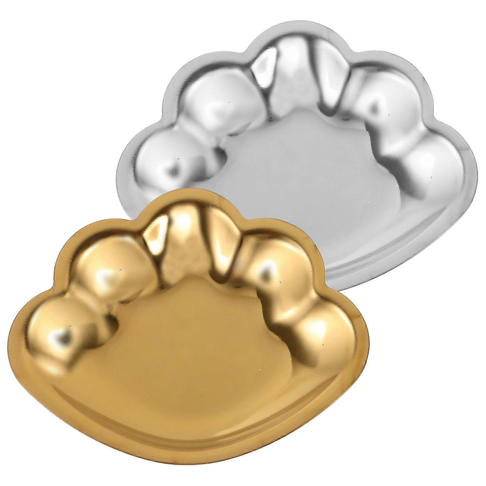 Trinket Trays For Women Shell Shape Jewelry Organizer Tray .00X7.00X1.00CM Stainless Steel Storage 2Set