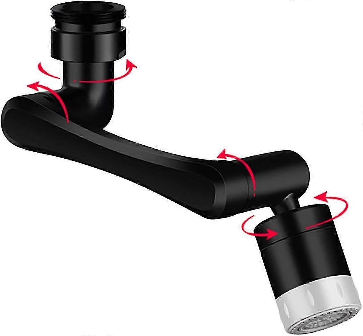 Faucet Aerator 1080 Rotating Faucet Aerator Water Saving Screen Aerator 2 Jet Mixing Nozzles Universal Aerator for Kitchen Bathroom Faucets (Black)