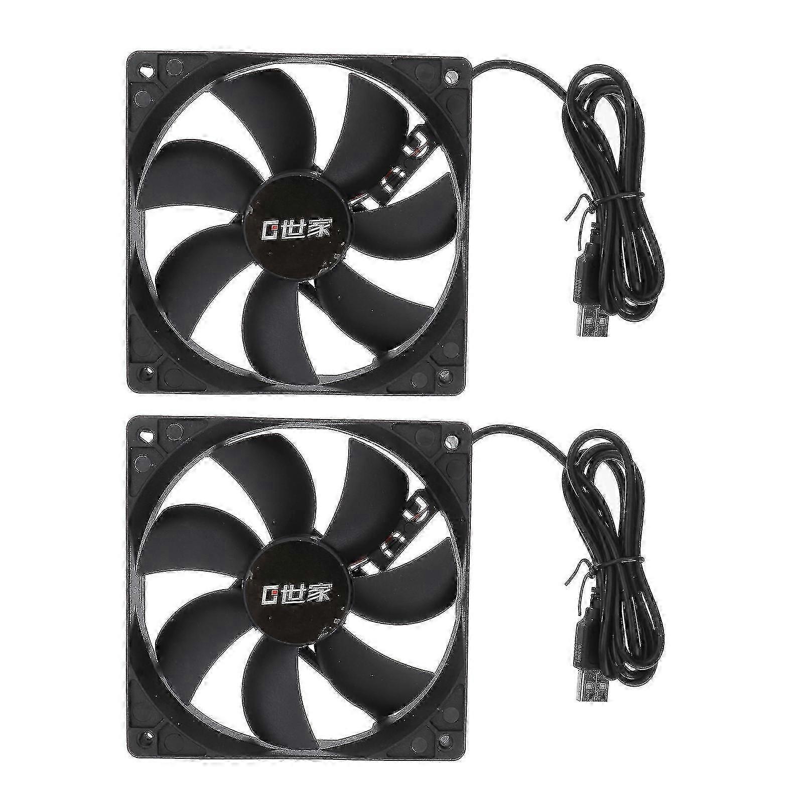 2 stk USB C blæser bærbar køleventilator USB-køleventilator 12cm USB blæser køleventilator stationær bærbar ventilator router køling