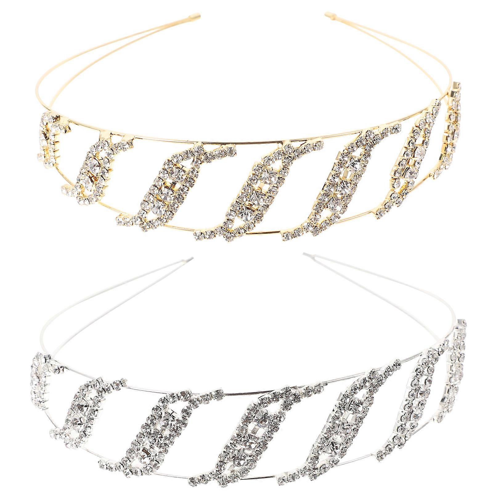 Durable Rhinestone Headbands for Kids 2Pcs Assorted Color Suitable for Various Occasions