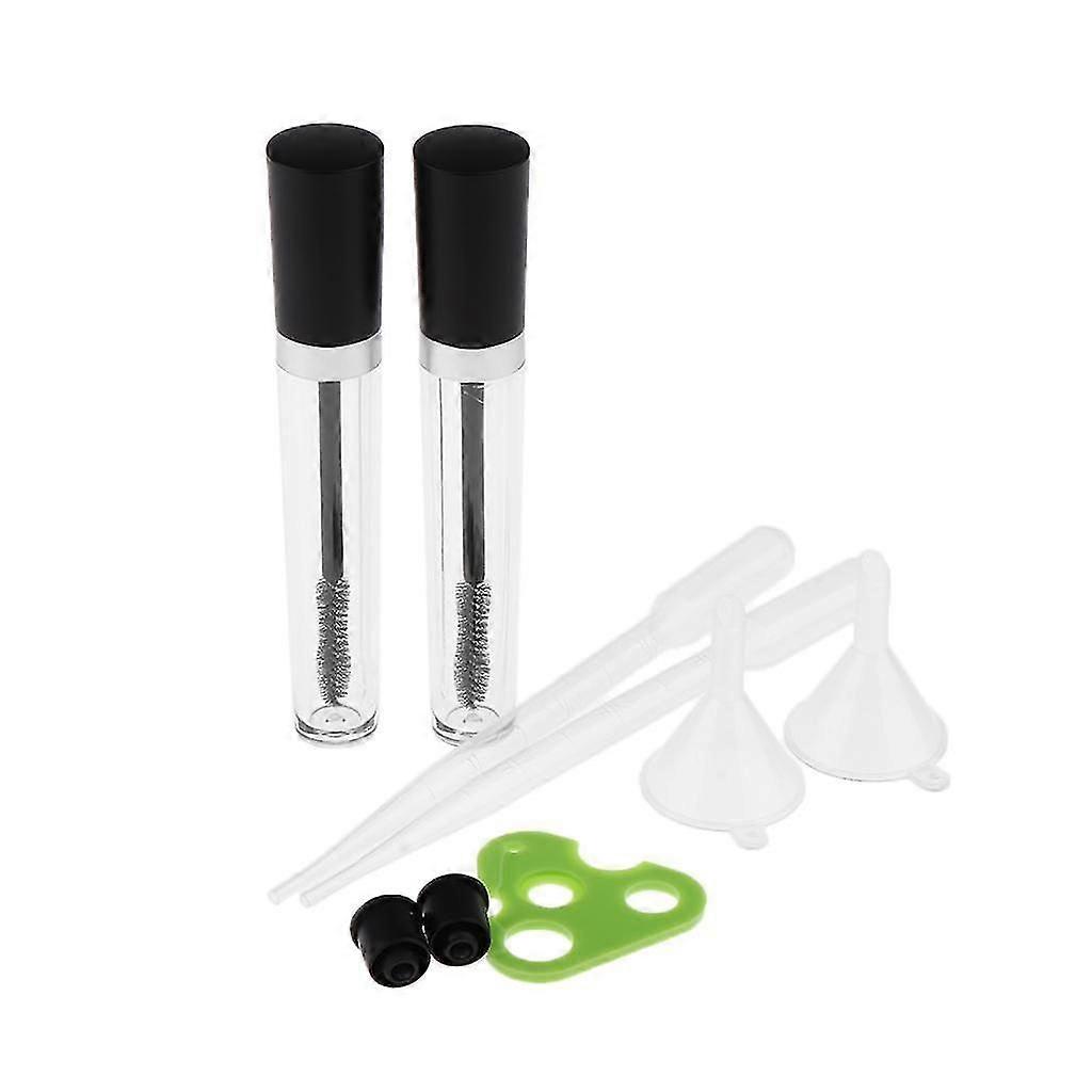 2x8ml Empty Mascara Tubes w/ Eyelash Wand Funnels and Transfer Pipettes Set