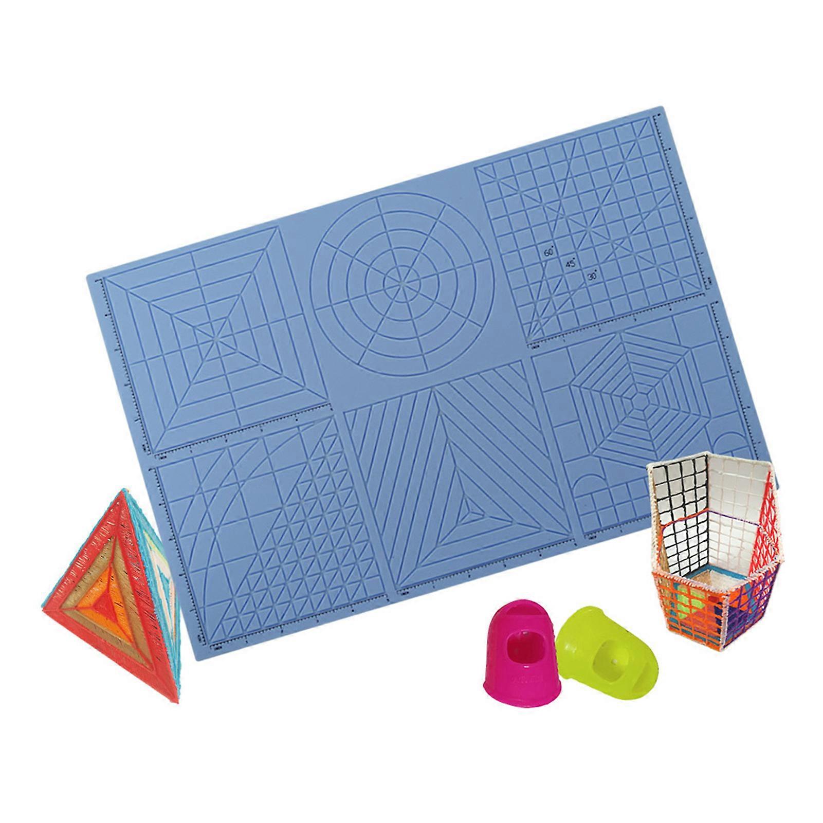 3D Printing Pen Template Soft Silicone Mat Multi Purpose 3D Drawing Copy Board with 2 Fingerstalls for Precise Crafting and Design
