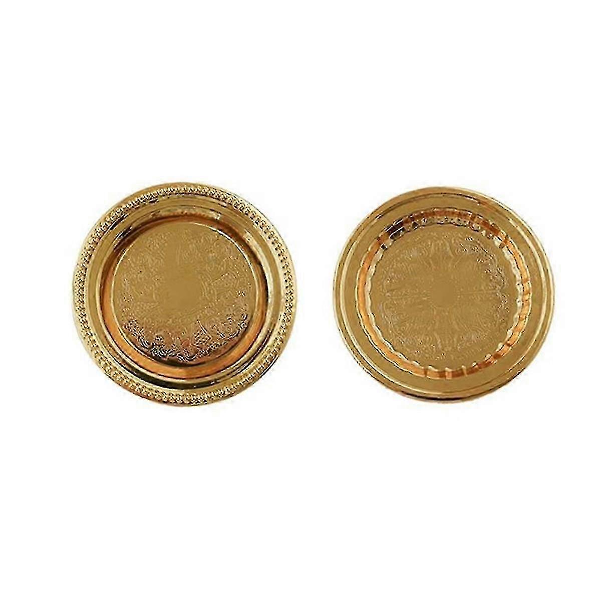Vintage Jewelry Tray Round Storage Rack Tray with Lace Round Dot + Flat Edge Tray