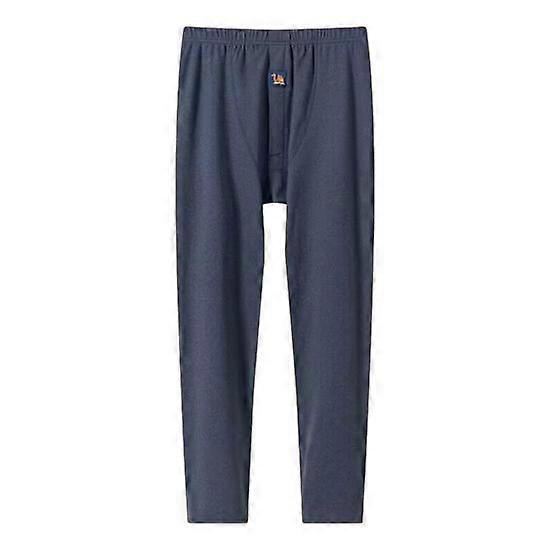 Men Winter Bottoming Pants Elastic Solid Color U Convex Adjustable Waist Thick Warm Homewear Pajama Pants Winter Thermal Underwear