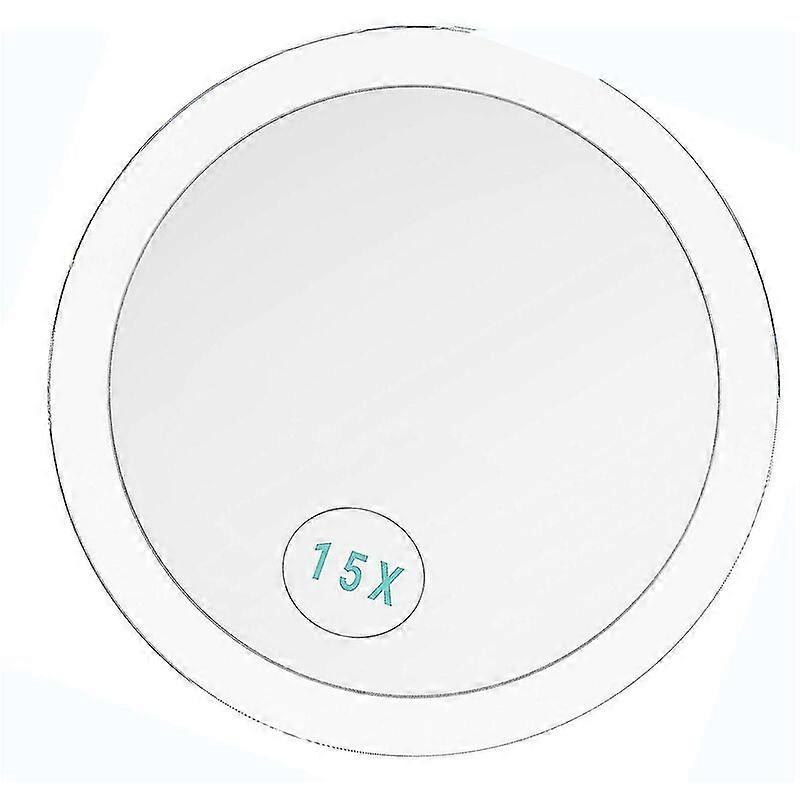 15x Magnifying Mirror, Round Mirror with Three Suction Cups, Black
