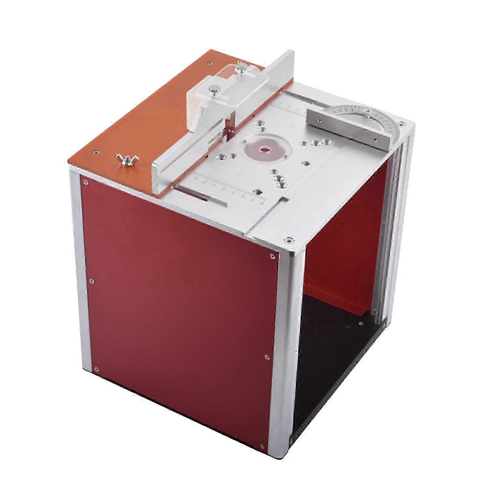 Versatile Woodworking Bench Trimmer Tool with Aluminium Insert Plate for Enhanced Routing Performance