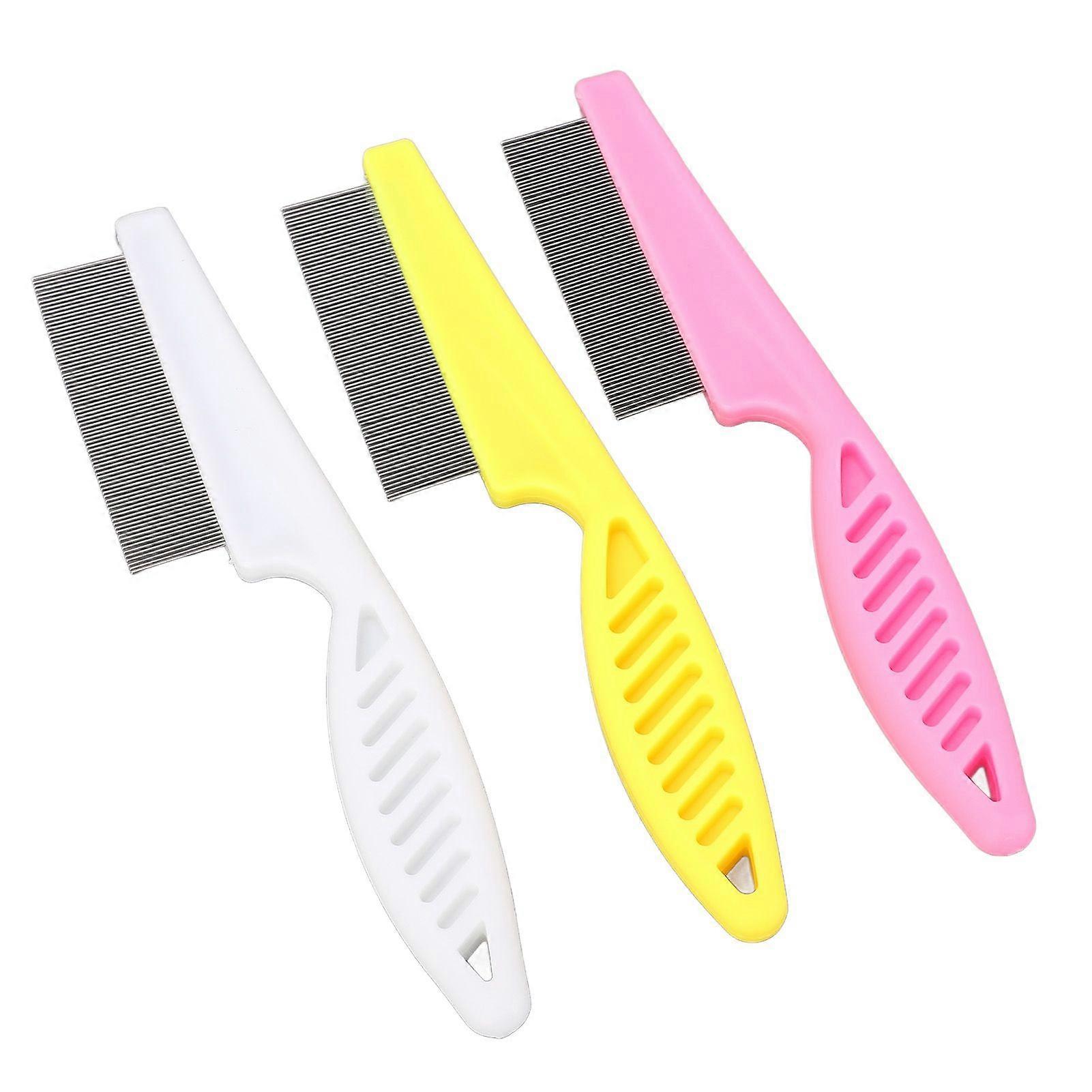 2025 Latest Model 3 Pack Pets Flea Comb with Handle Efficient Anti Slip Handle...