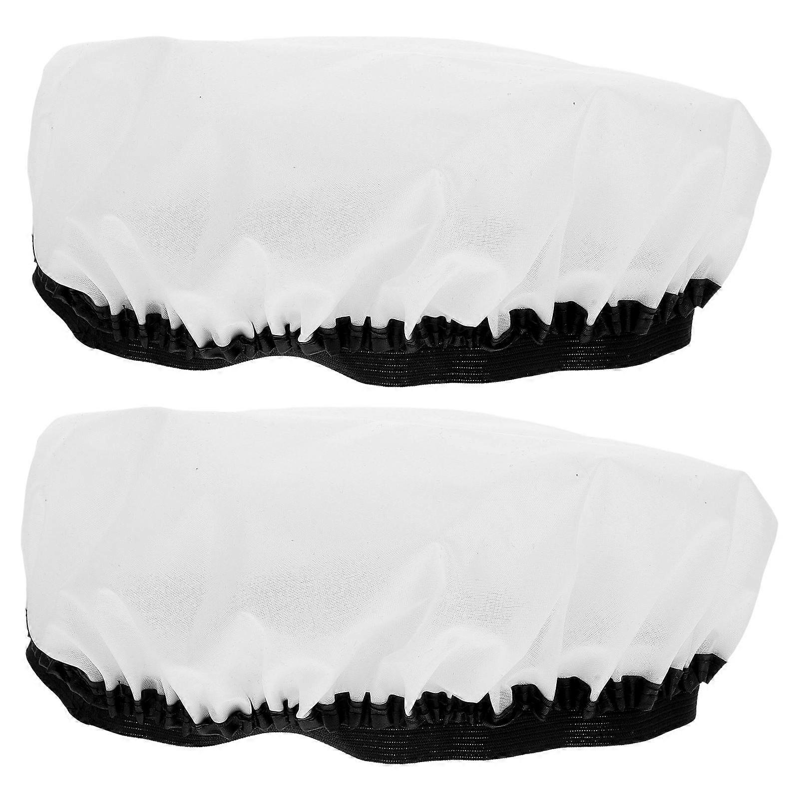 Round Light Shade 2Pcs White Fabric Easy Portability Lamp Shade for Decor