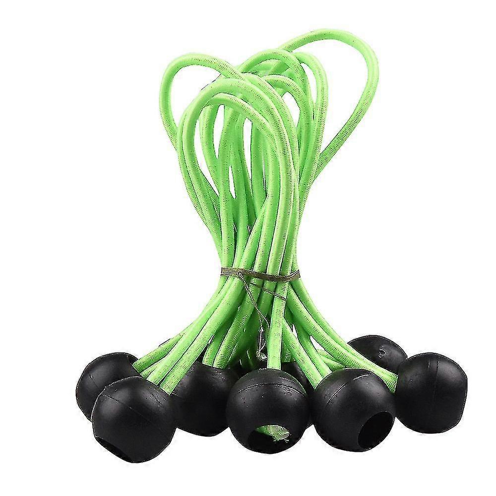 Elastic Bungee Cord for Tarpaulin - Pack of 10 in Green Color, Suitable for Various Uses and Applications