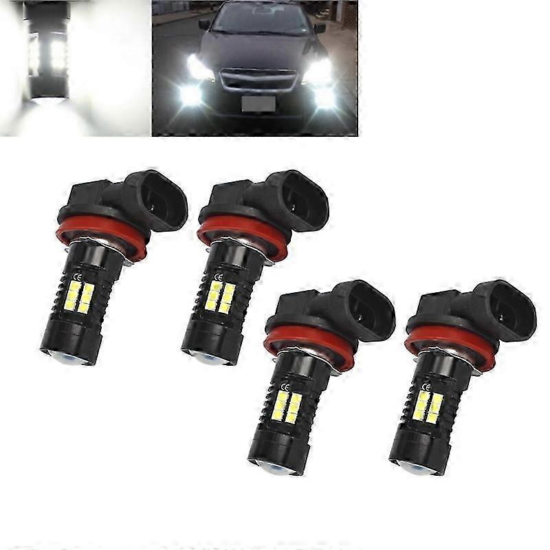 4pcs H8 H11 LED Fog Light Bulb 3030SMD 1800LM 6000K White Car Driving Running Lamp