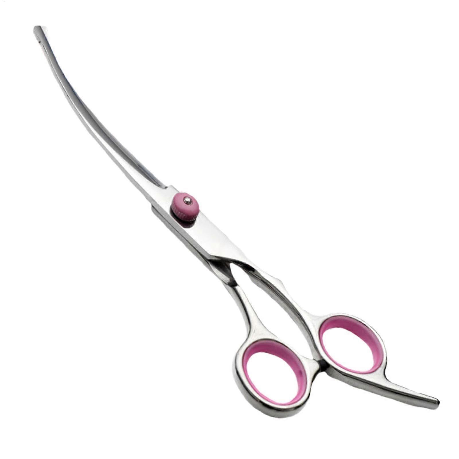 Dog grooming scissors, curved stainless steel with rounded tips