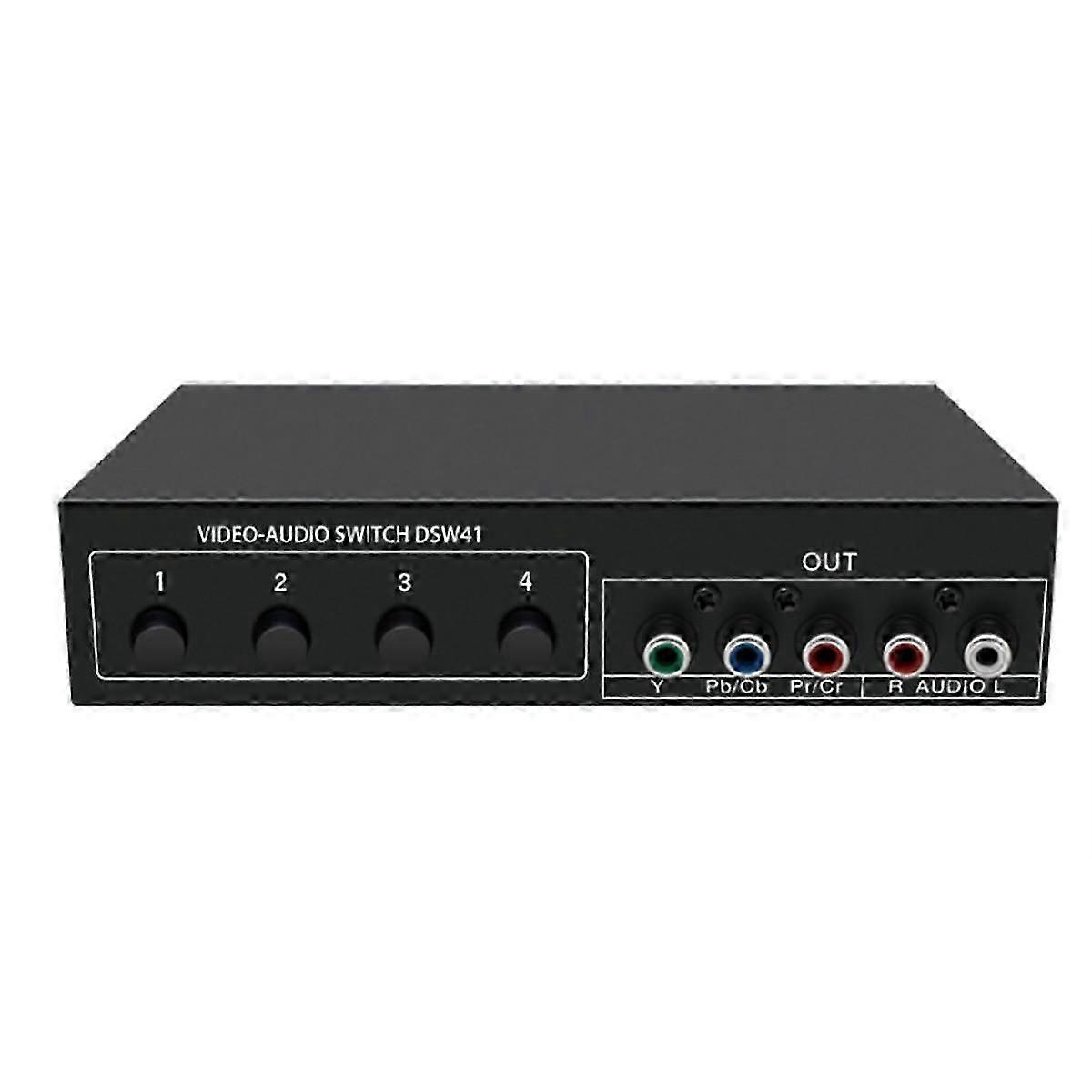 4x1 Component Video Signal Switcher YPbPr YCbCr Audio DSW41 Divider Panel Button Manual Switch CVBS