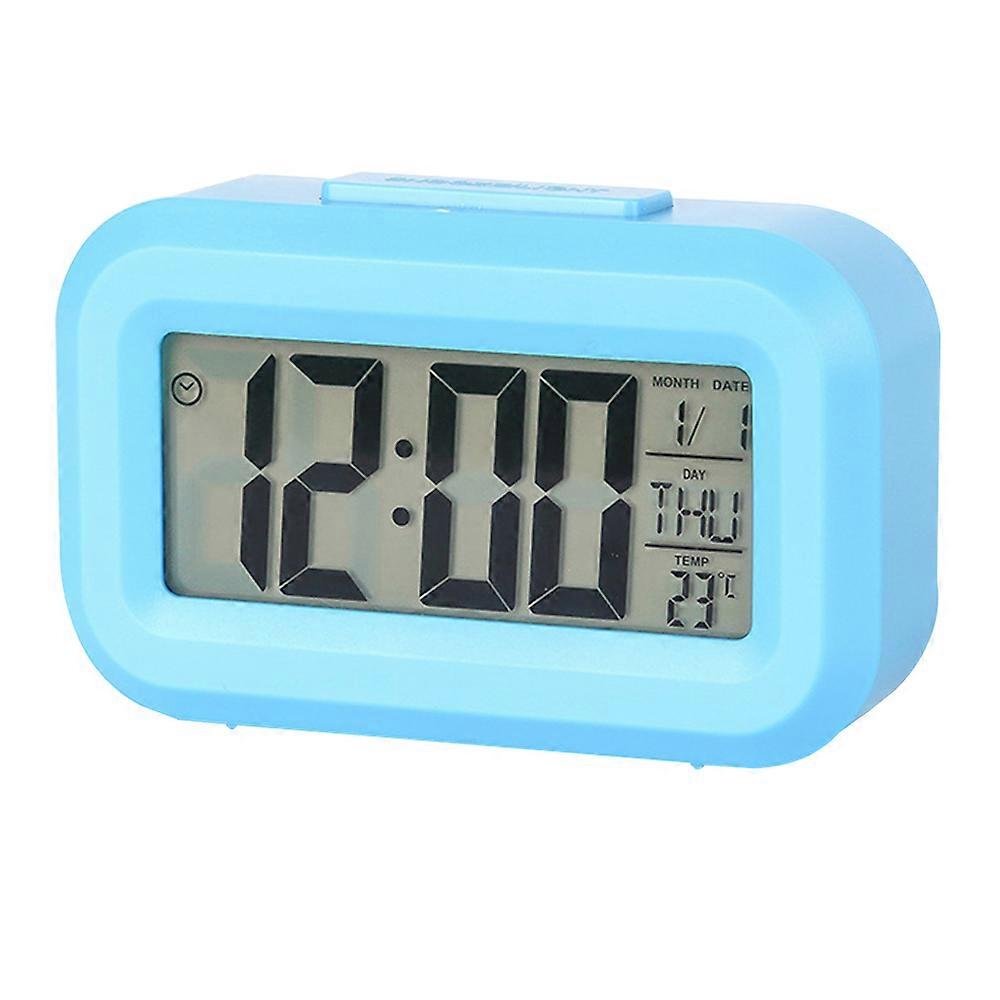 Student Alarm Clock Electronic Clock Intelligent Desktop Multi-Function Clock-Blue