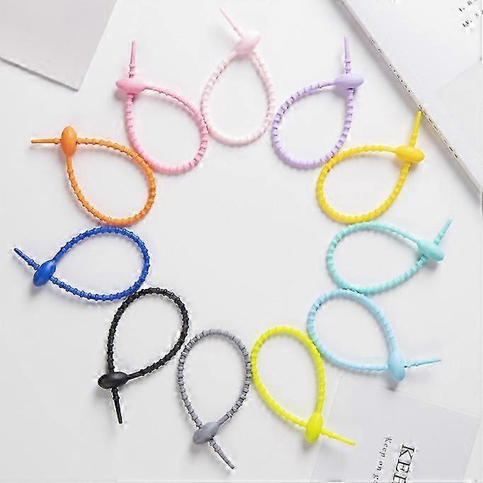 Multi-Purpose Silicone Zip Ties - 11pcs - 8.26 inch Reusable Ties - Releasable Ties in Multiple Colors - Suitable for Home and Office