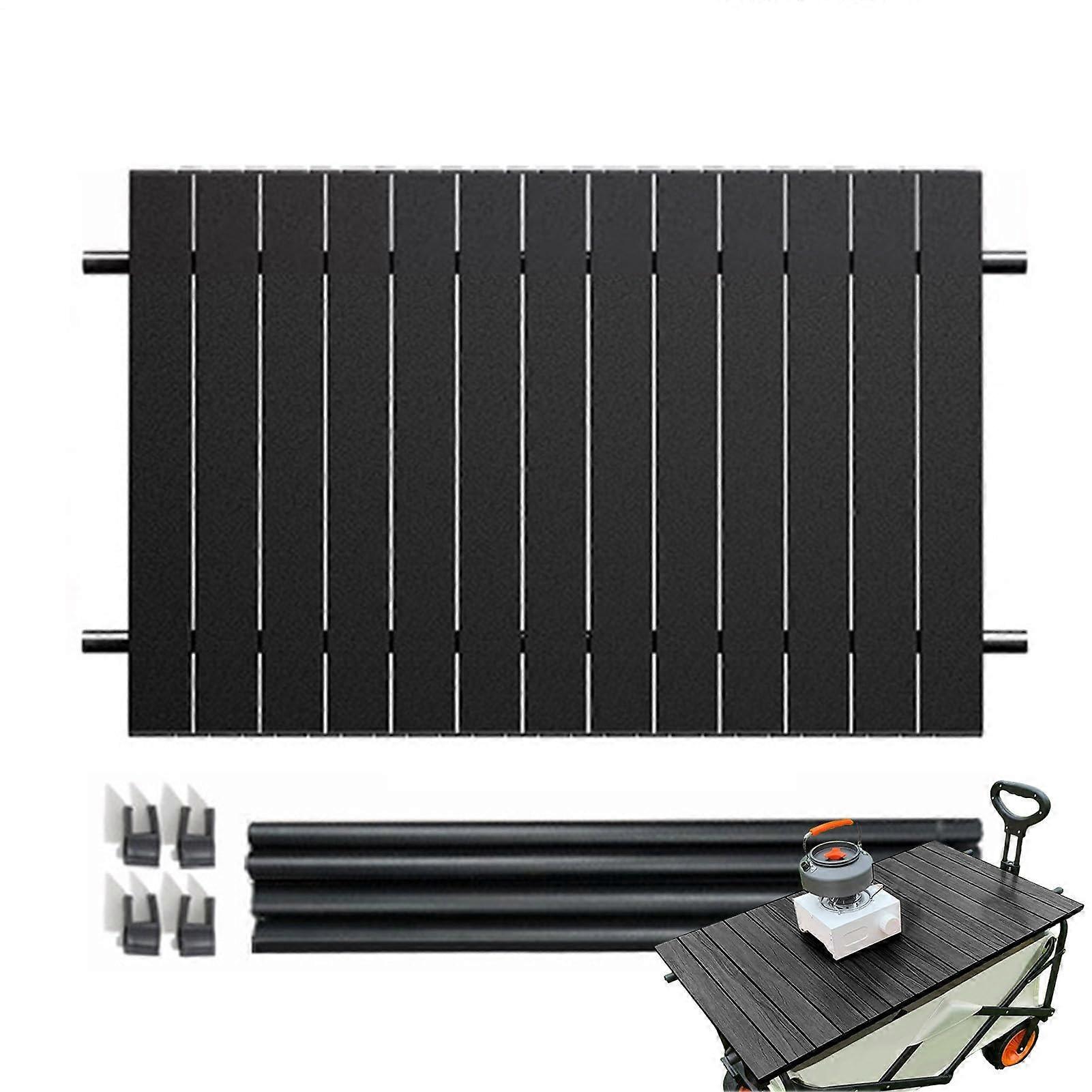 Beach Table Top Folding Camping Table Top Attachment Heavy-Duty 29.5 x 21.6 Inches Black Portable Picnic
