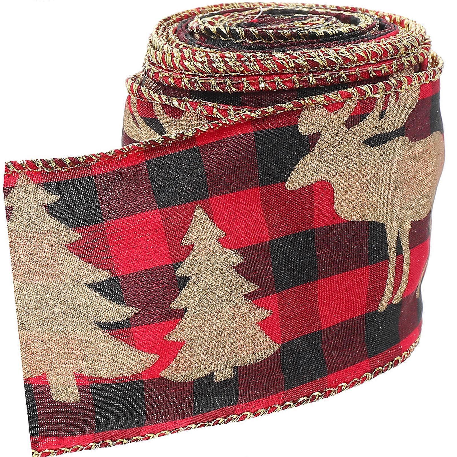 Christmas Ribbon Multi-Color Linen Ribbon for Couple Use DIY Crafts