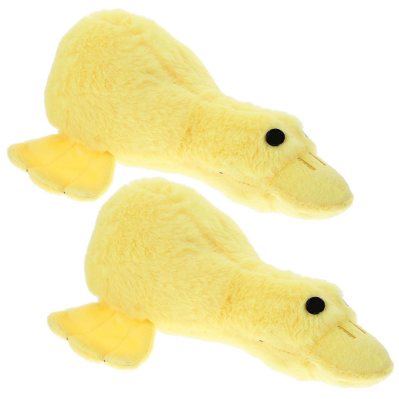 Squeaky Dog Toys Duck Shaped Elastic Material Chewing Toy For Dogs 2Pcs