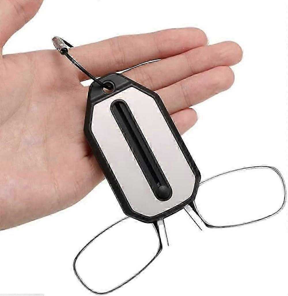 Clip Nose Reading Glasses, Portable Mini Keychain, Mirrorless Legs Matte Nose Pads Foldable Reading Glasses Suitable for Men and Women