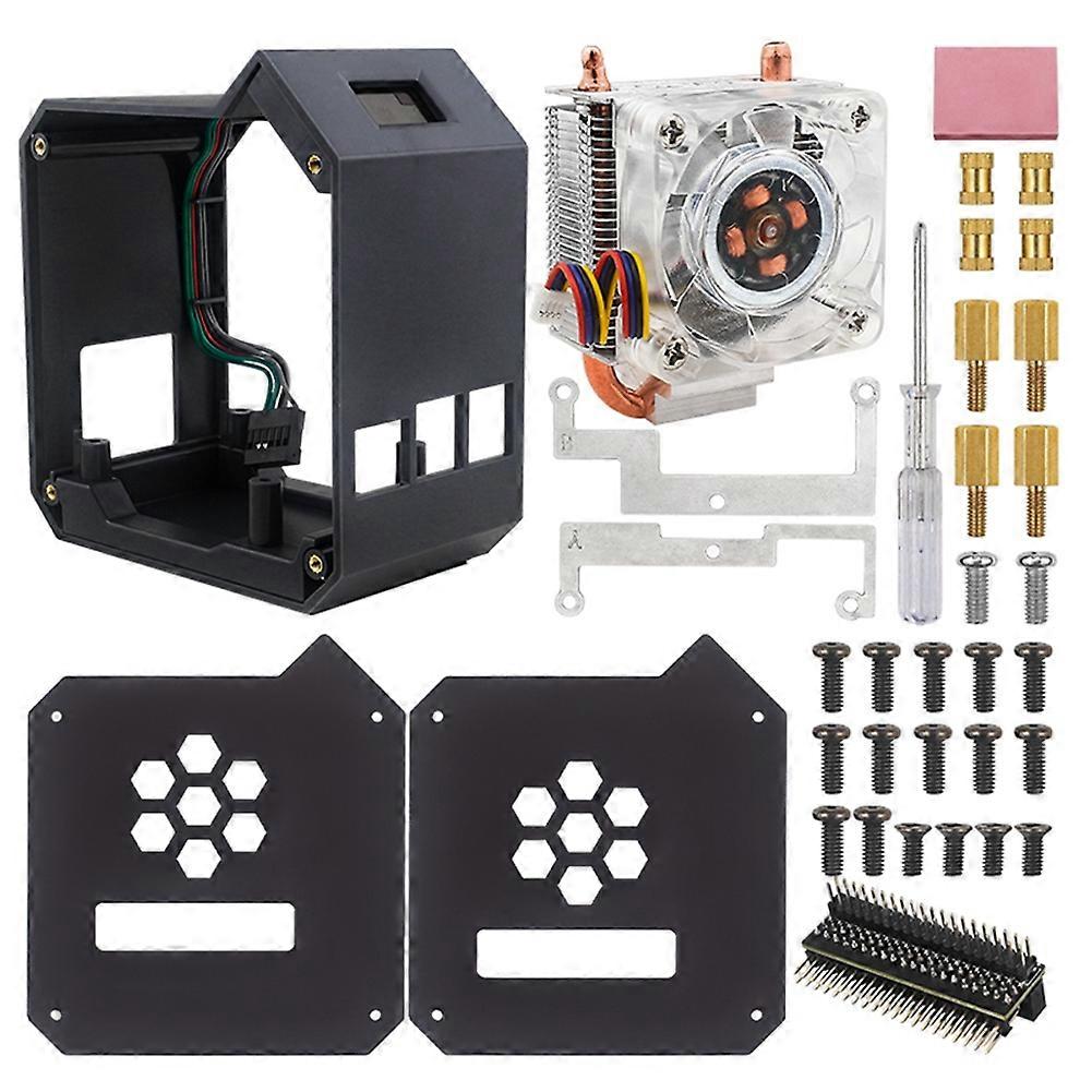 For Raspberry Pi 5 ABS Mini Tower Case Kit Copper Tube Ice Tower Fan PWM JST RGB LED for RPI 5 Pi5