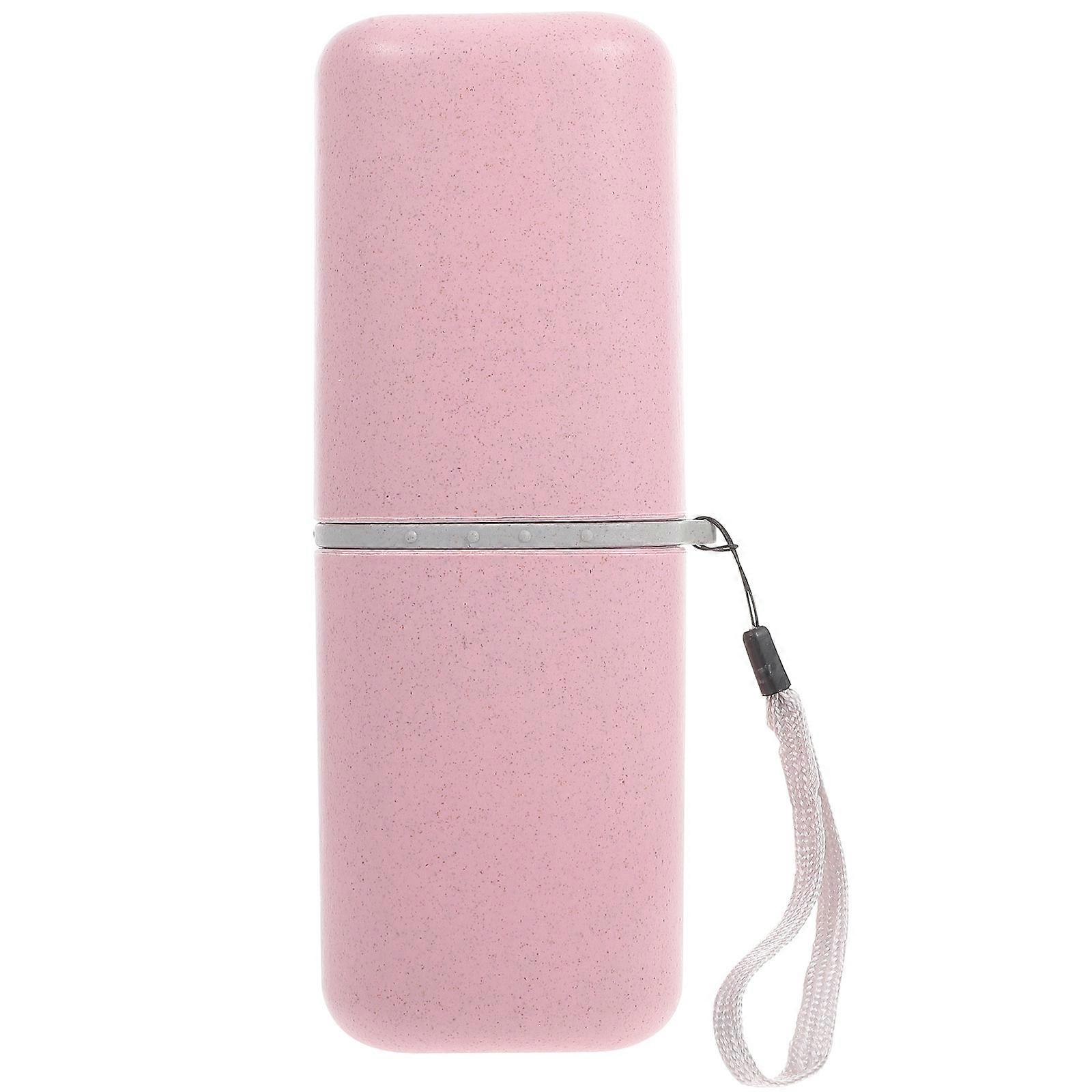 Pink Toothbrush Storage Holder Design for Travel and Home Use Portable PP Box 1 Pc