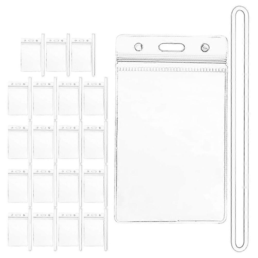 Transparent ID Badge Holder Sleeve for Teachers, Nurses, Office Workers – Multi Functional Clear Name Card Protector for Business & Events