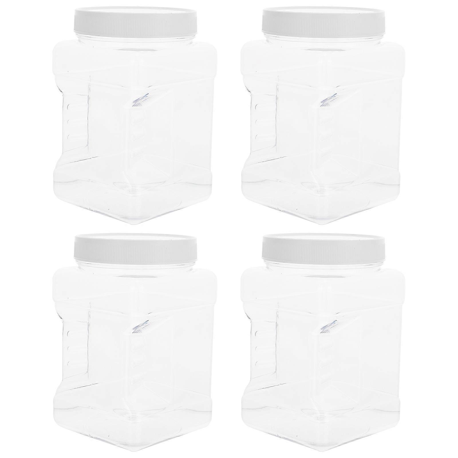 Plastic Bottles Food Containers for Storage Use 4Pcs Transparent Honey Storage Jars
