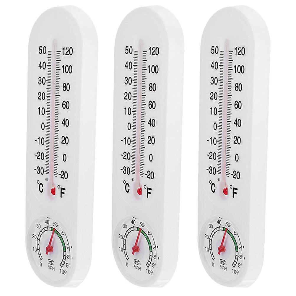 Garden Hygrometer Temperature and Humidity Monitor Rectangular Wall-mountable Design 3Pcs
