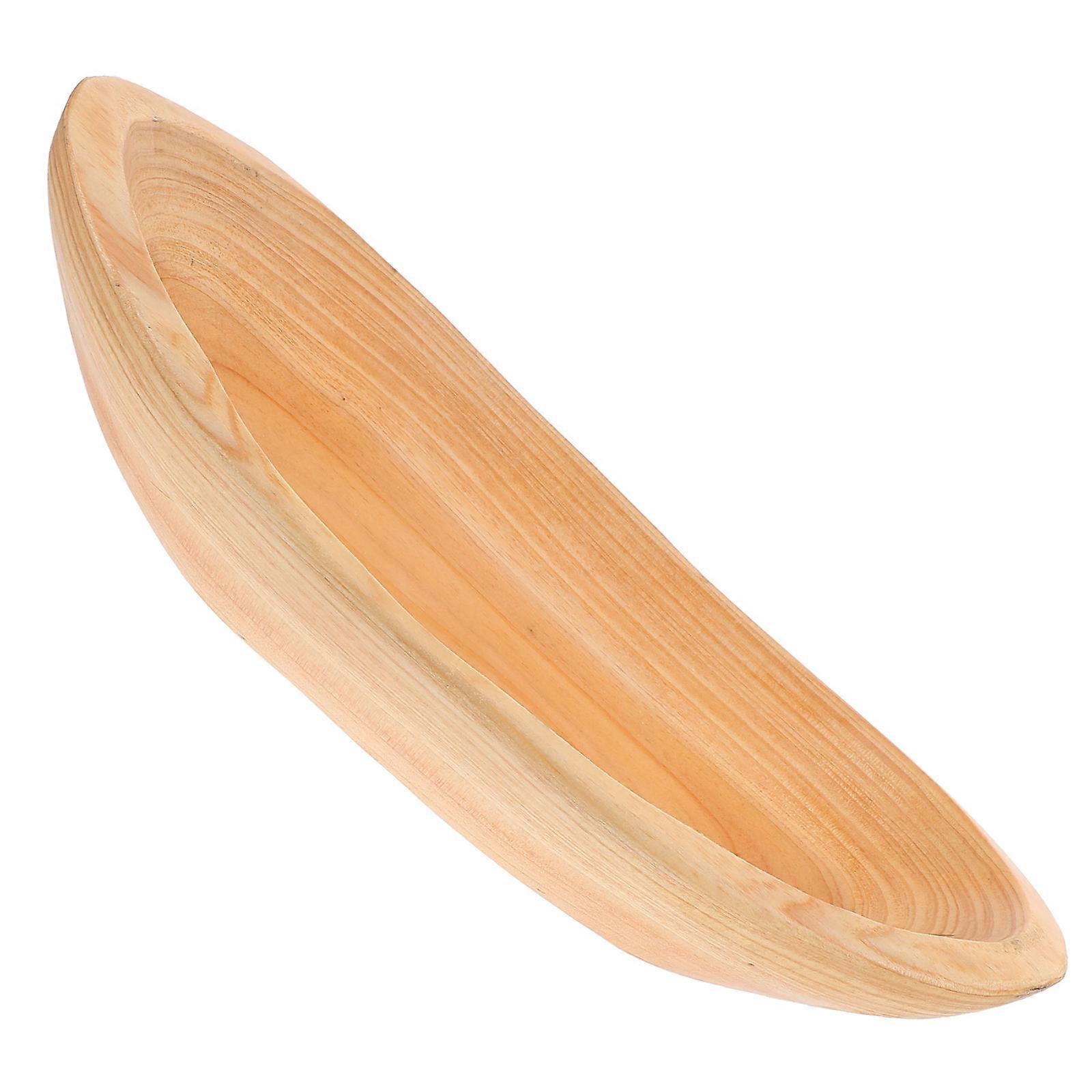 Wood Serving Platter Boat Shaped Fruit Container present Item Homeowners Use In Salad Serving 1Pcs