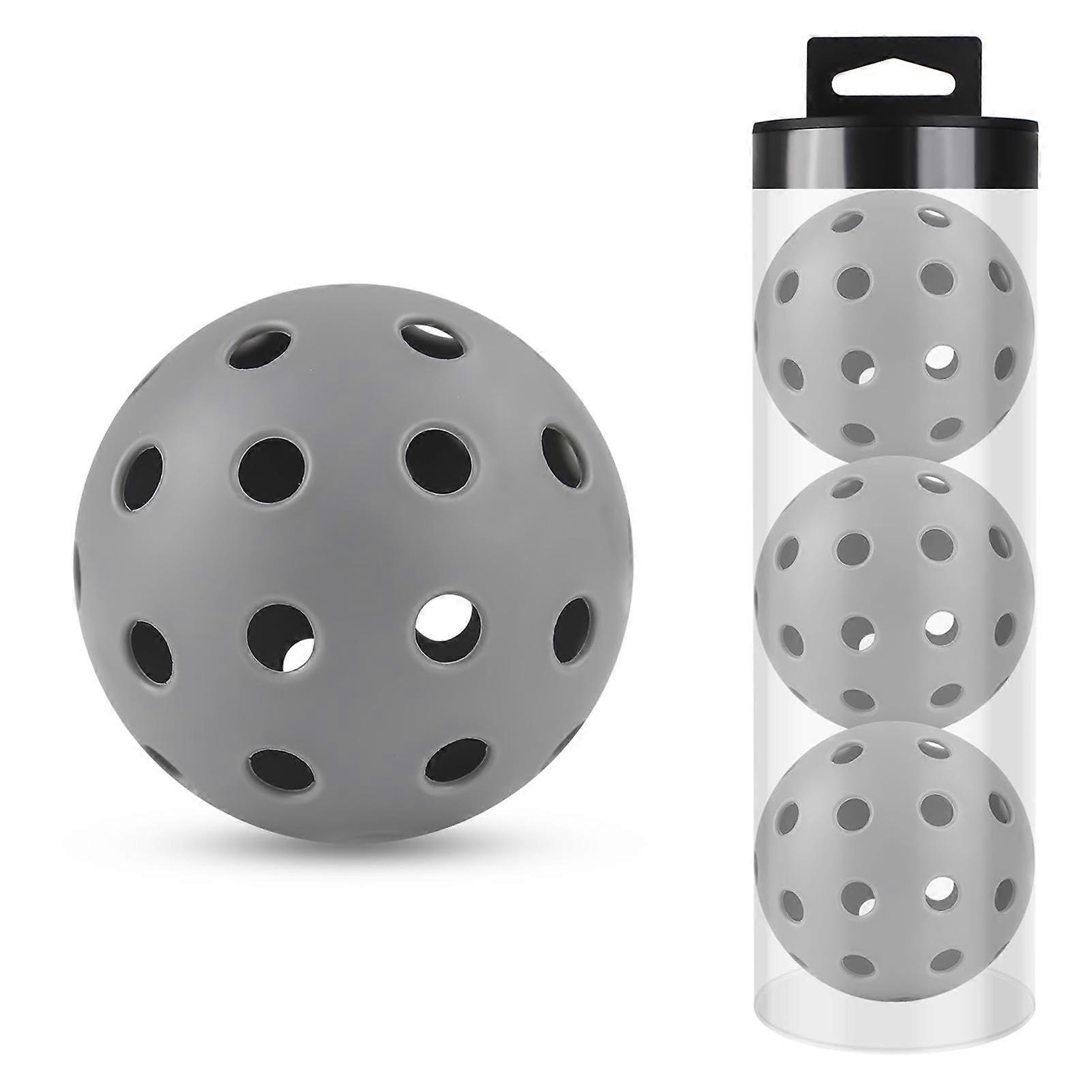 Indoor Ball Set of 3 PE Beach Balls with Storage Tube, 40 Holes, 74mm High Elasticity for Indoor and Outdoor Use