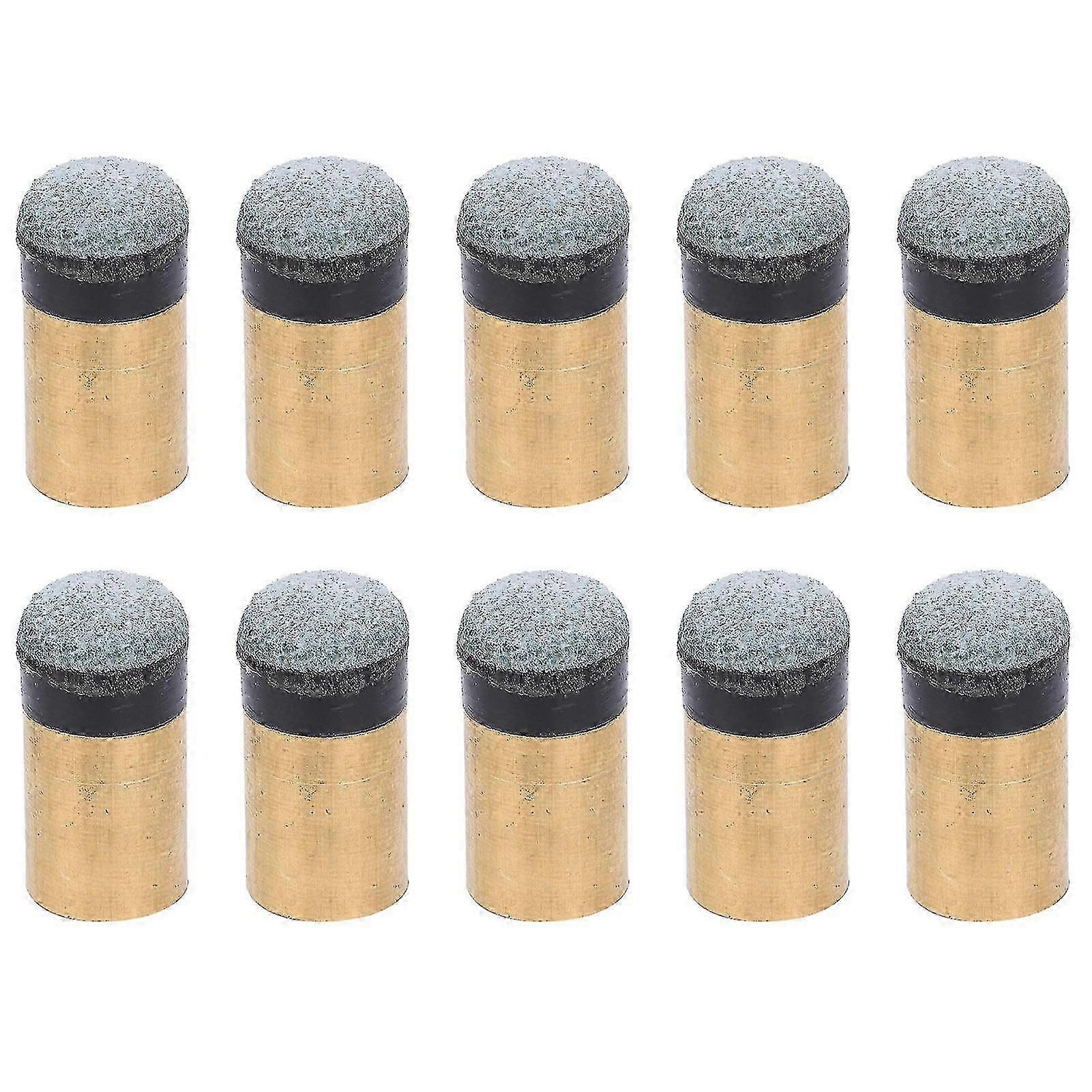 10pcs Billiards Snooker Pool Cue Pole Tip Replacement Parts Screwon Pu Leather(10mm )