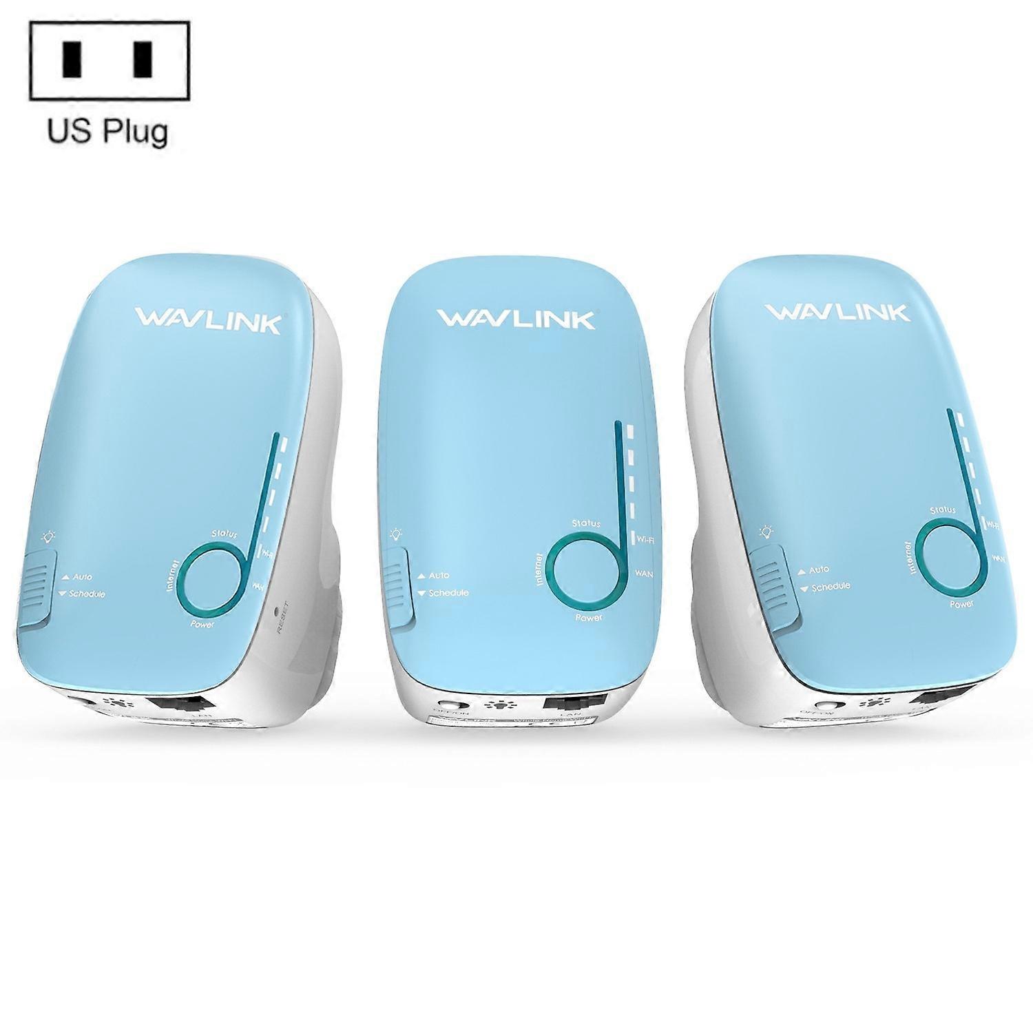 3PCS Blue AC1200 Dual Band Wireless Repeater US Plug