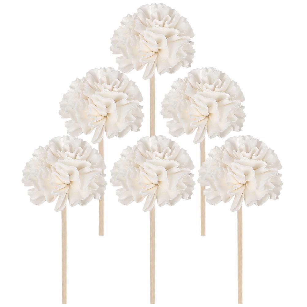 6pcs Flower Aroma Diffuser Sticks, Decorative Rattan Reeds for Home Aromatherapy, Compatible with Essential Oil Bottles, Unique Design to Enhance