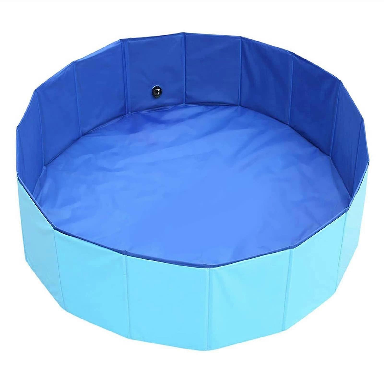 Portable PVC Dog Pool for Outdoor Use, Folding Pet Summer Pool, Blue, 80 x 20 cm, Durable and Easy to Set Up