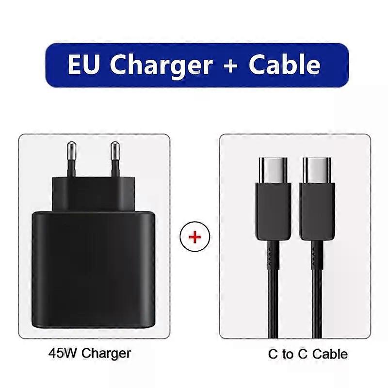 Office 45W PD USB-C snabbladdare för Samsung S20 S21 FE S22 S23 S24 Note 20 A14 A15 A25 A53 A54 Dual Type C Super Quick Charge 5A kabel