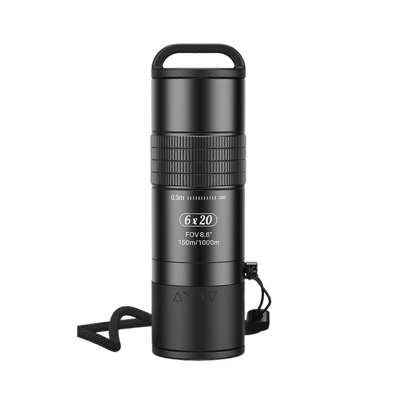 6X20HD Monocular Telescope with Smartphone Adapter Lightweight BAK4 Prism FMC Lens for Hunting Camping Hiking Travel