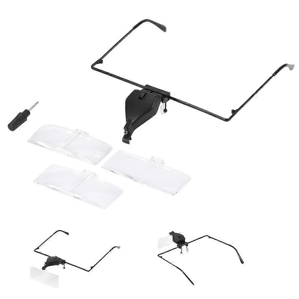 Head Magnifier 1.5X 2.5X 3.5X Eyeglass LED Magnifier Handheld Head Eyelash Extension Magnifier for Hobbies Reading Crafts Closework