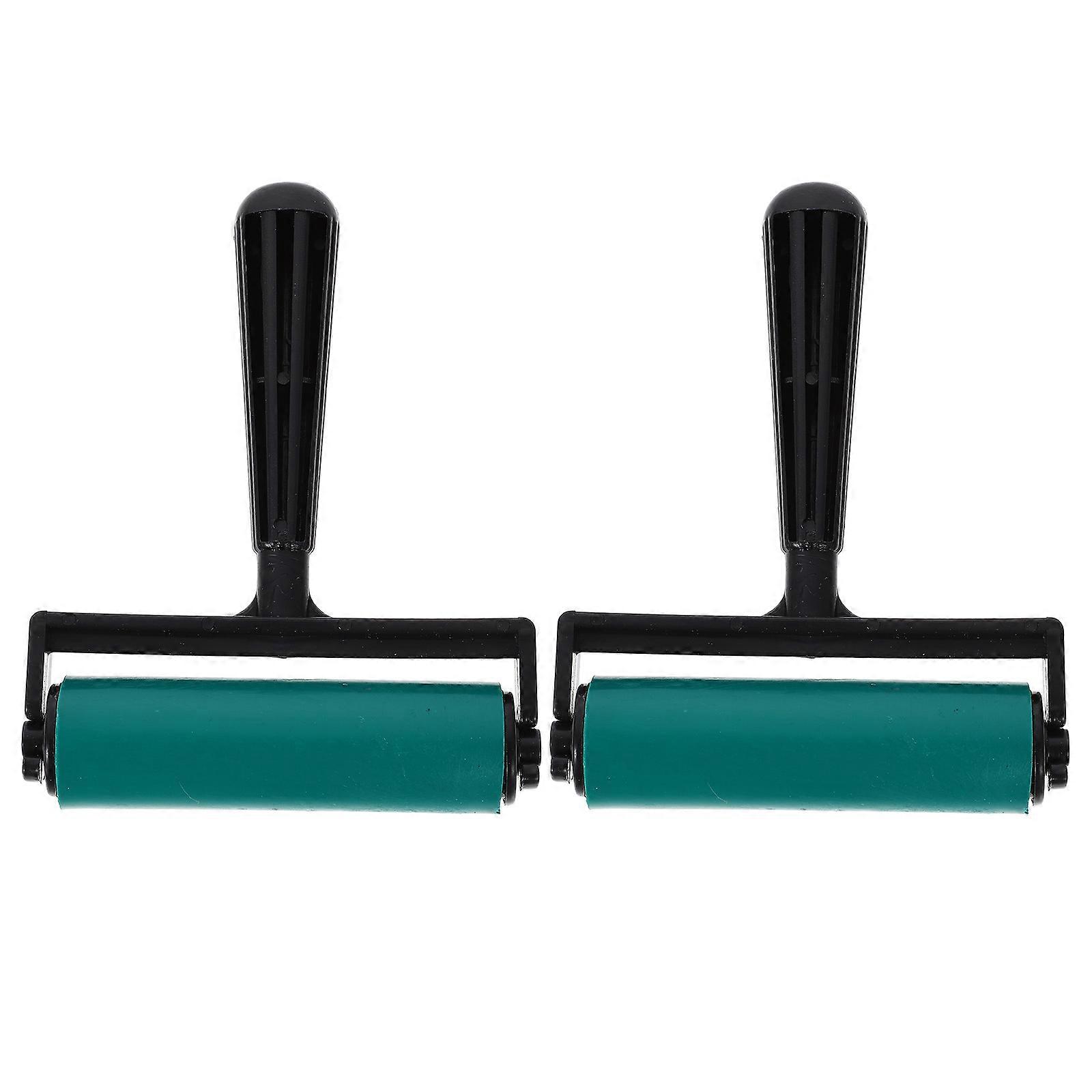 Craft Roller Portable Plastic Drawing Tools Green Color For Art Supplies 14.50X11.50X3.00CM 2Pcs