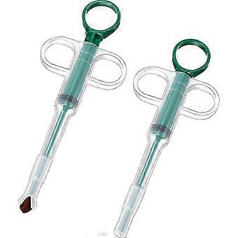 2 Pieces Cat Pill Shooter Pill Dispenser Dog Piller Pill Gun Pet Tablet Syringe Pusher Soft Tip Pet Medicine Feeder for Feeding Small Animals(Green)