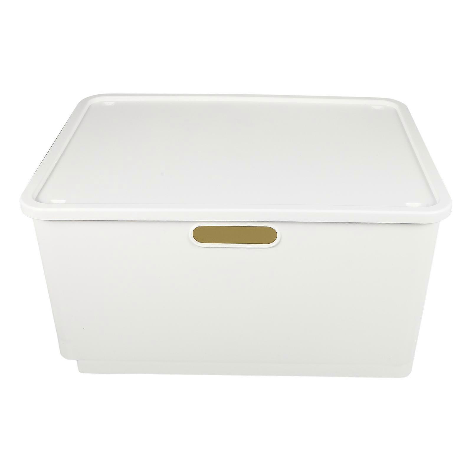 Plastic Storage Box with Lid for Home Organization White PP Material 1pc