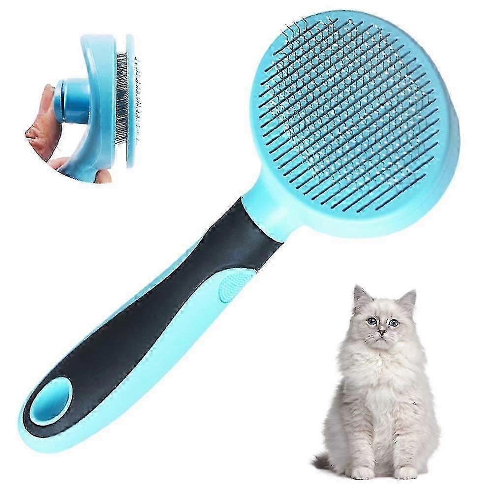 Cat Brush Soft Dog Grooming Tool Removes Loose Undercoat Self Cleaning